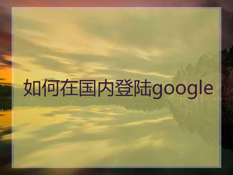 如何在国内登陆google