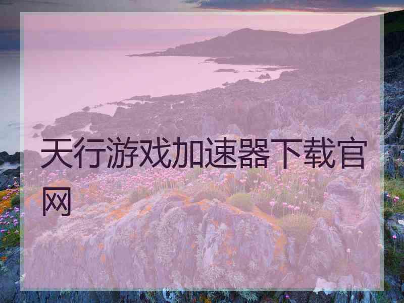 天行游戏加速器下载官网